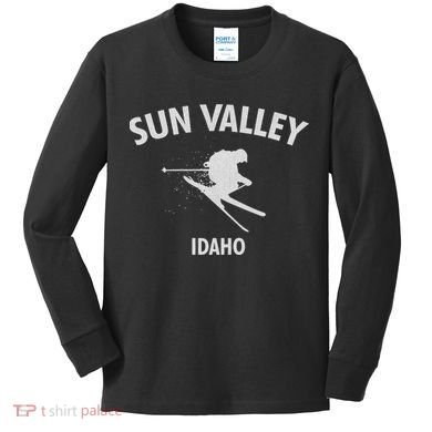 Sun Valley Skiing Idaho Kids Long Sleeve Shirt