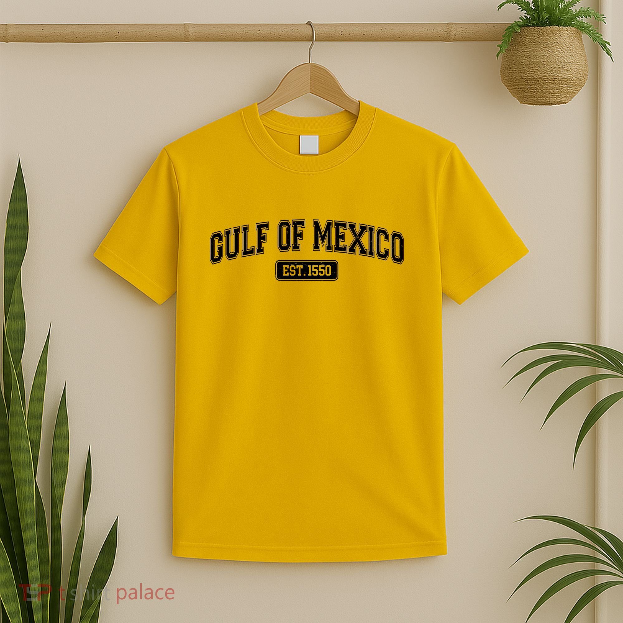 Sporty Varsity Style Gulf of Mexico EST 1550 T-Shirt