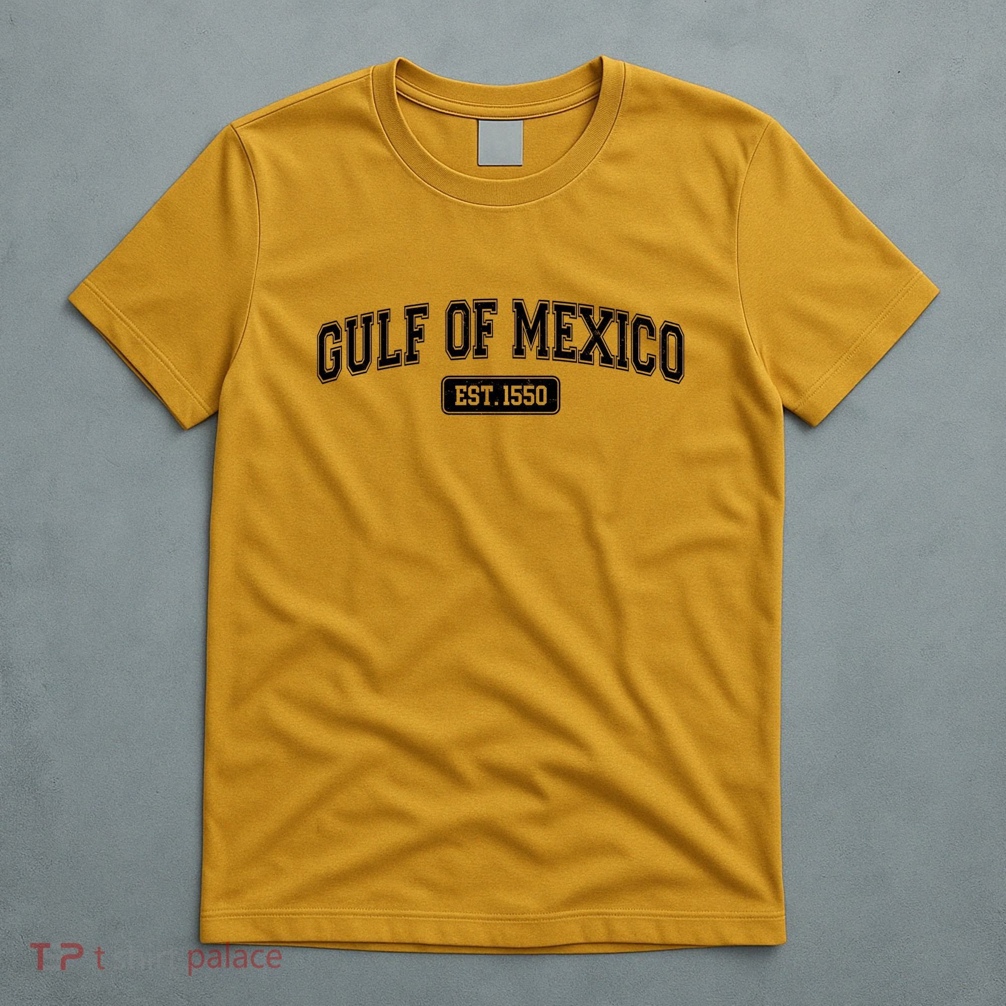 Sporty Varsity Style Gulf of Mexico EST 1550 T-Shirt