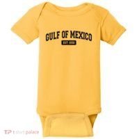 Sporty Varsity Style Gulf of Mexico EST 1550 Baby Bodysuit thumb 0