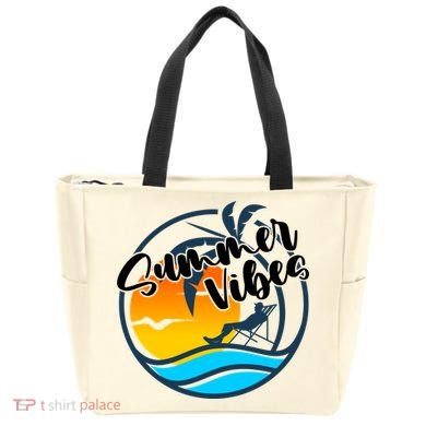 Summer Vibes Sunset Beach Tropical Tote Bag