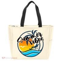 Summer Vibes Sunset Beach Tropical Tote Bag thumb 0