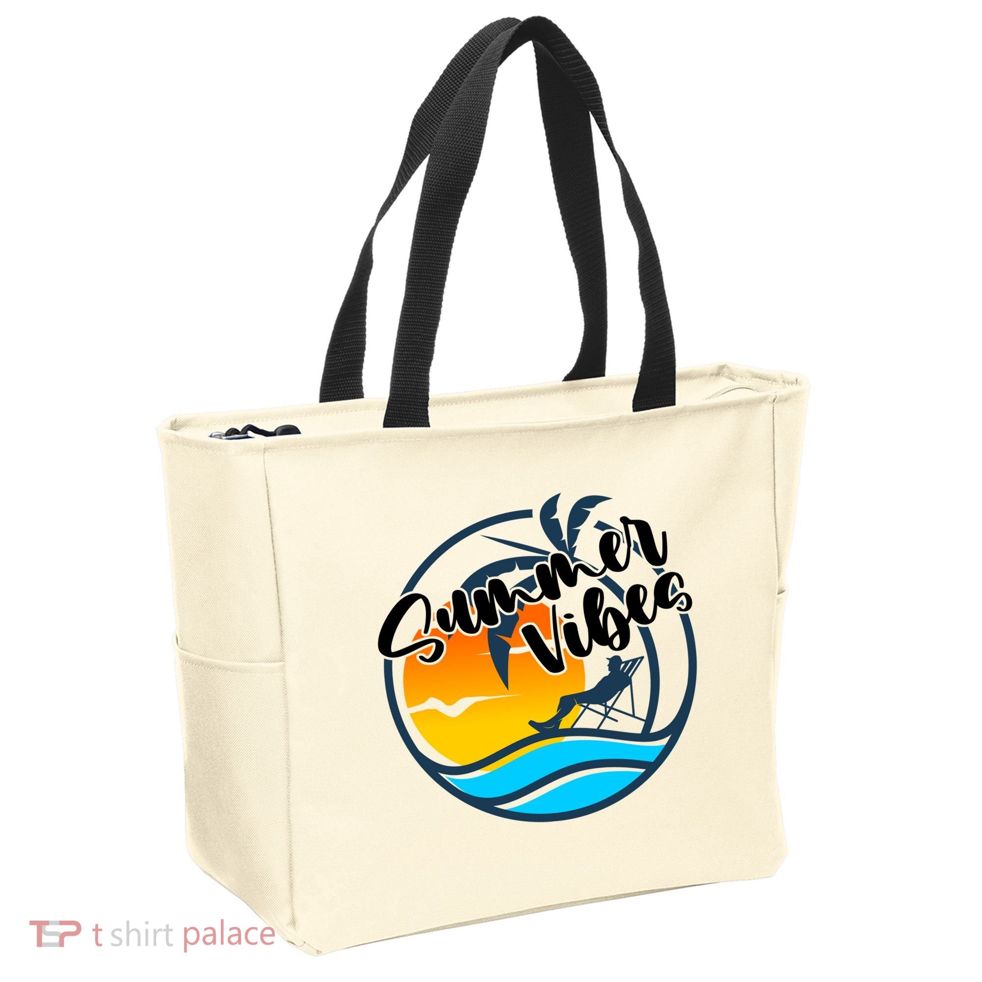 Summer Vibes Sunset Beach Tropical Tote Bag