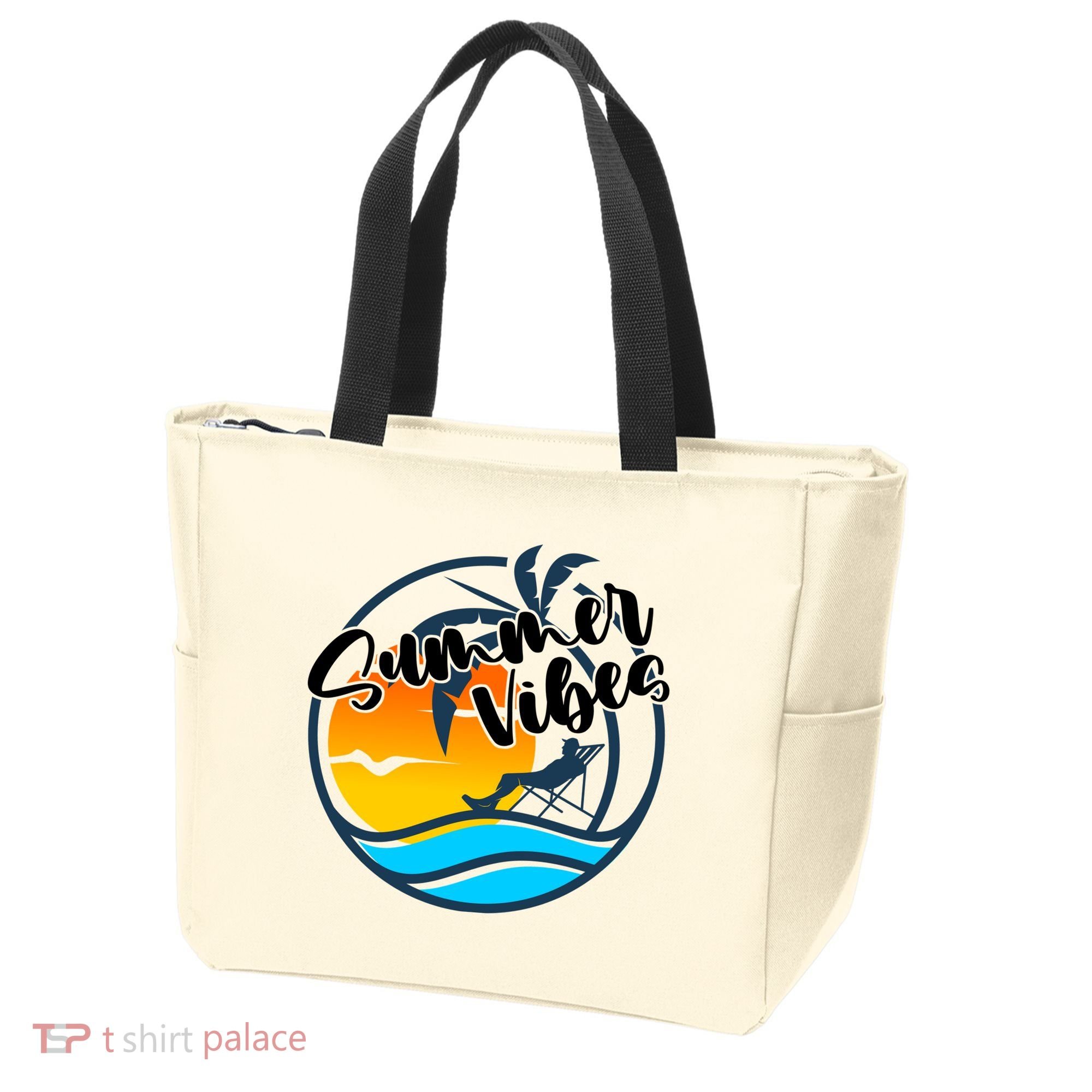 Summer Vibes Sunset Beach Tropical Tote Bag