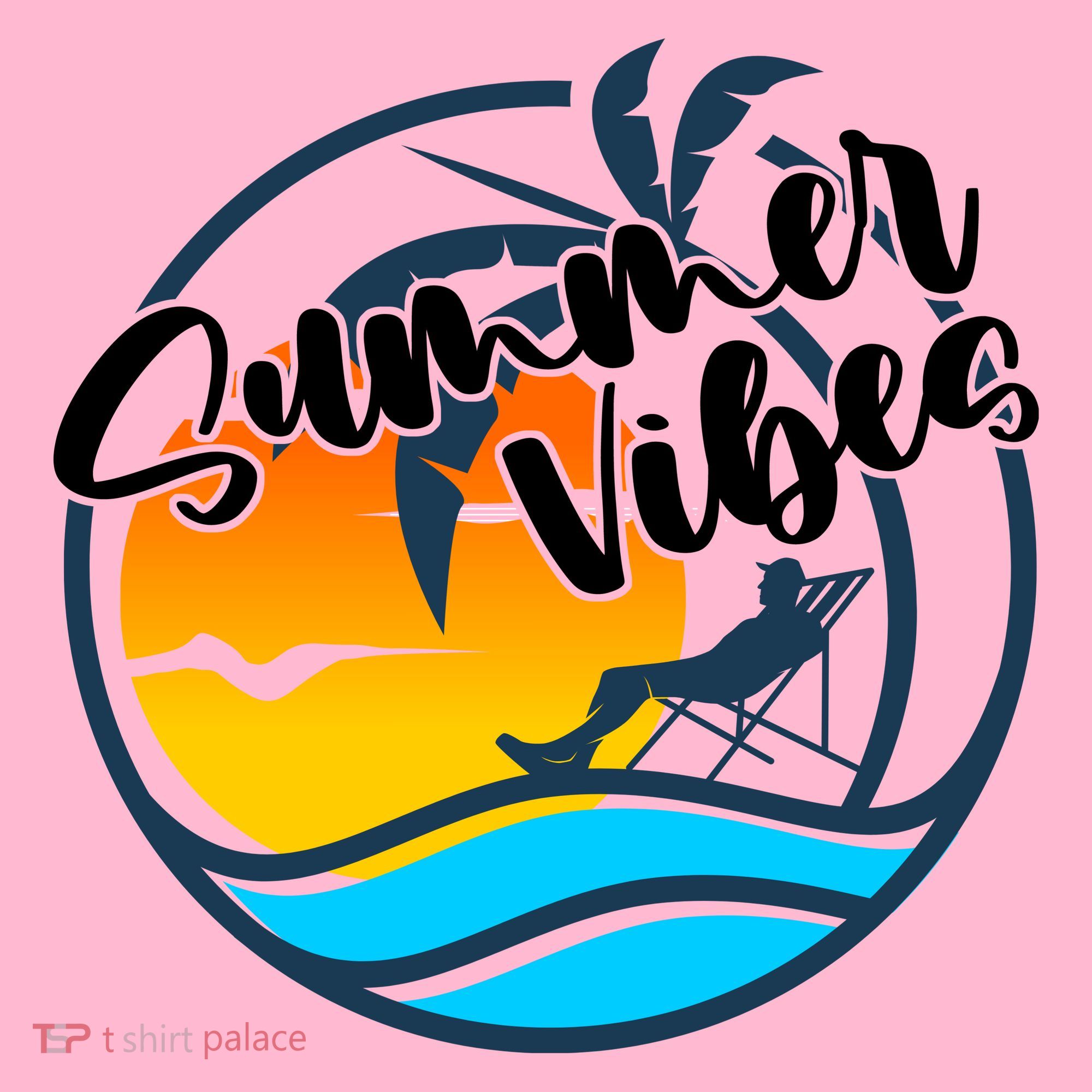 Summer Vibes Sunset Beach Tropical Coaster
