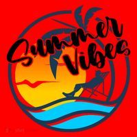 Summer Vibes Sunset Beach Tropical Santa Hat thumb 1