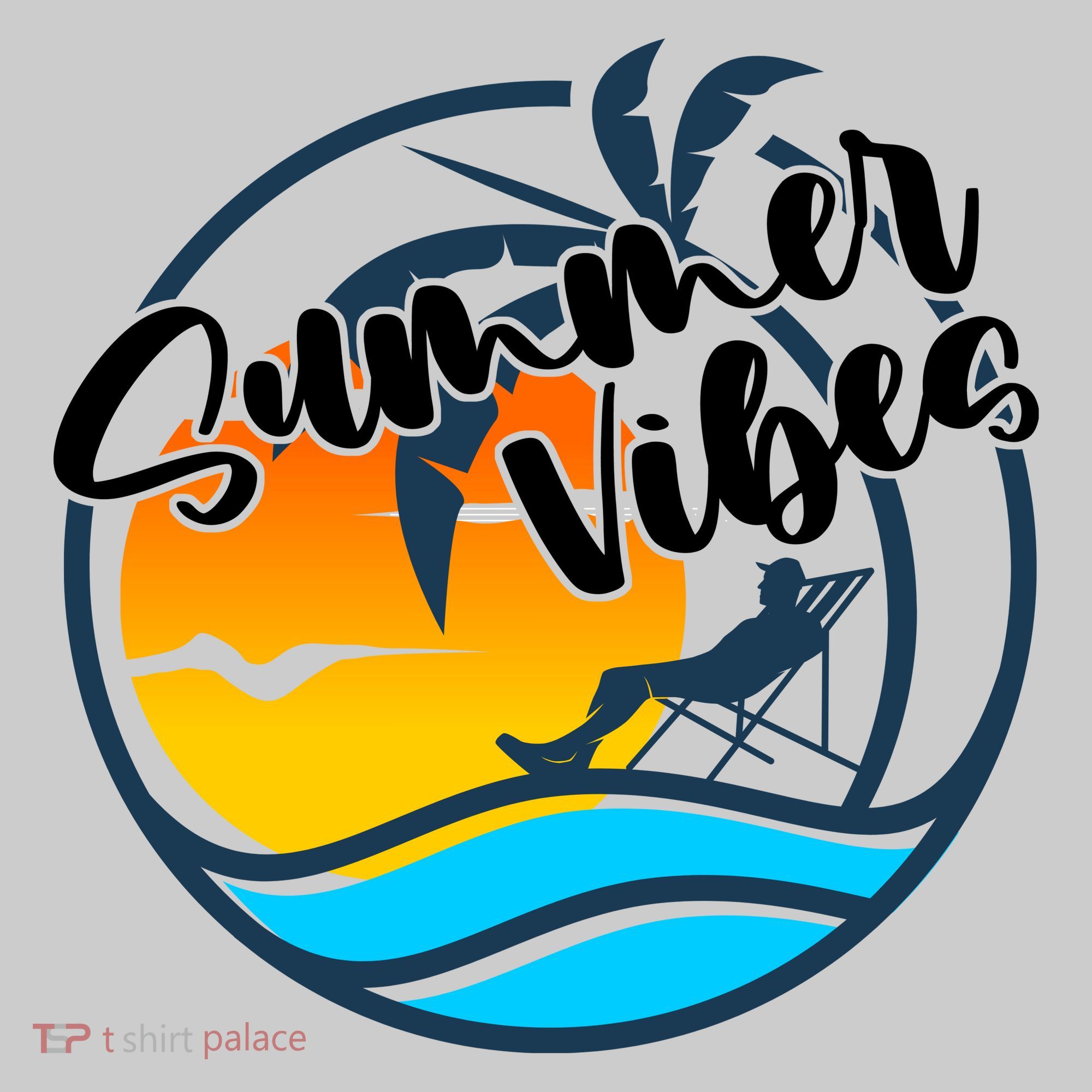 Summer Vibes Sunset Beach Tropical Tie-Dye T-Shirt