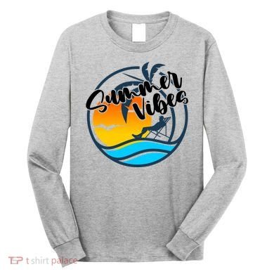 Summer Vibes Sunset Beach Tropical Long Sleeve Shirt