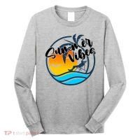 Summer Vibes Sunset Beach Tropical Long Sleeve Shirt thumb 0