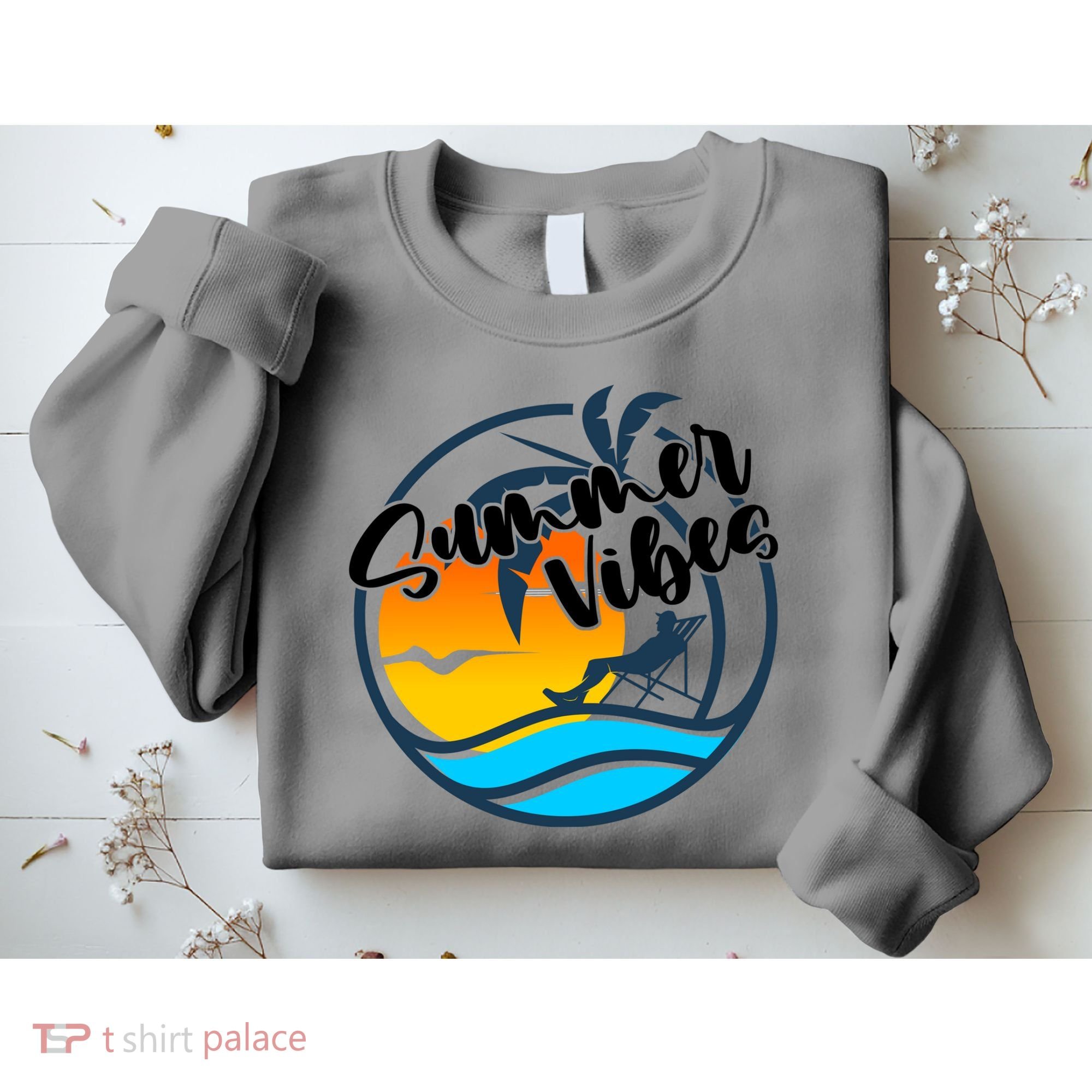 Summer Vibes Sunset Beach Tropical Sweatshirt