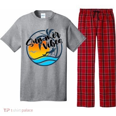 Summer Vibes Sunset Beach Tropical Pajama Set