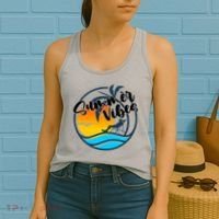 Summer Vibes Sunset Beach Tropical Women's Tank Top thumb 2
