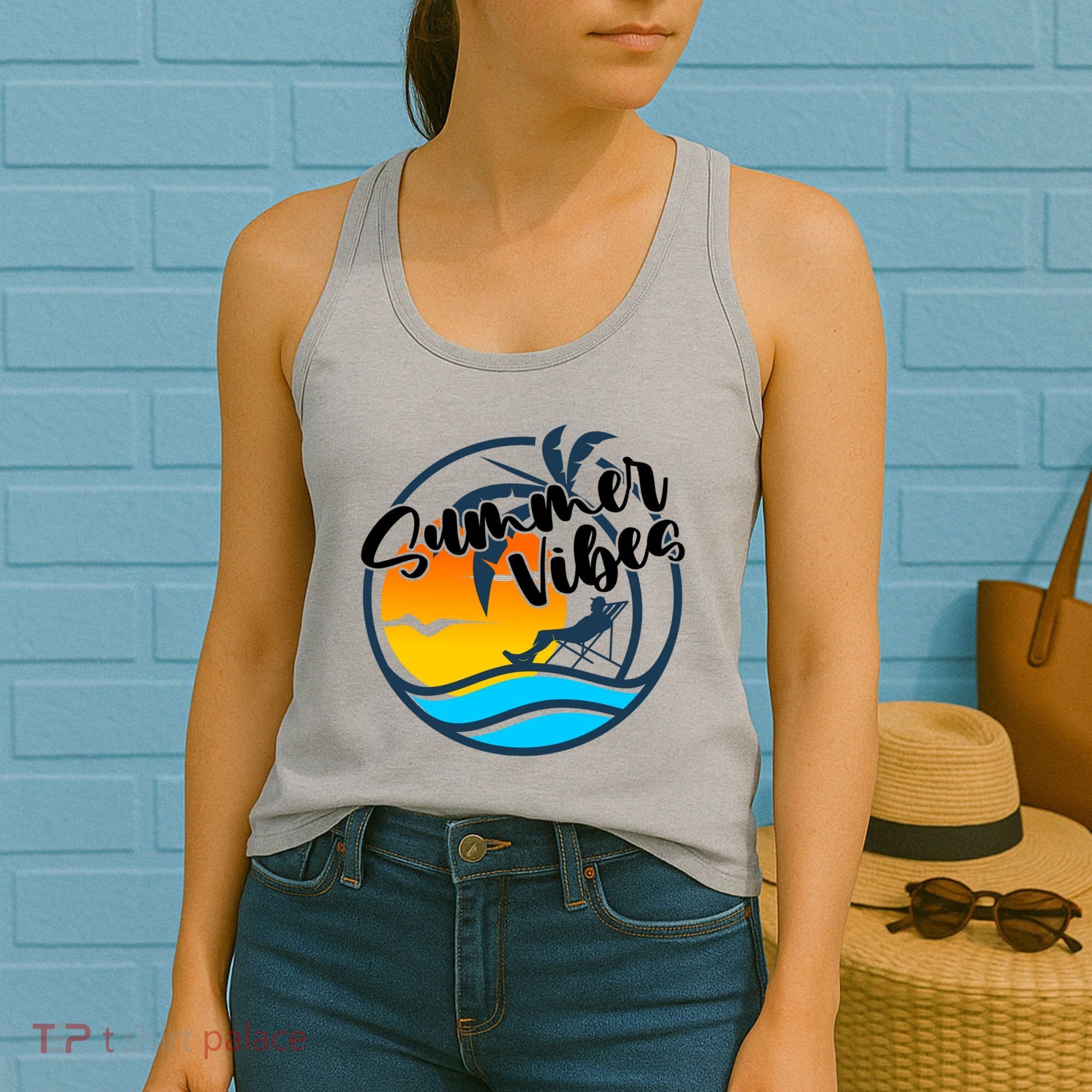 Summer Vibes Sunset Beach Tropical Women's Tank Top