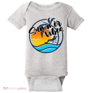 Summer Vibes Sunset Beach Tropical Baby Bodysuit