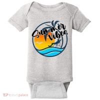 Summer Vibes Sunset Beach Tropical Baby Bodysuit thumb 0