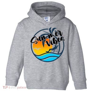 Summer Vibes Sunset Beach Tropical Toddler Hoodie