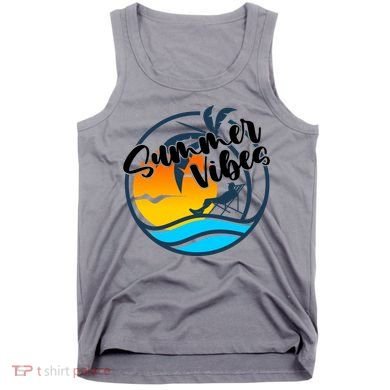 Summer Vibes Sunset Beach Tropical Tank Top