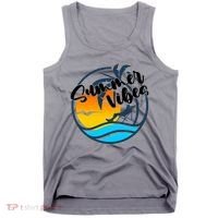 Summer Vibes Sunset Beach Tropical Tank Top thumb 0