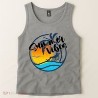 Summer Vibes Sunset Beach Tropical Tank Top thumb 2