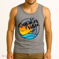 Summer Vibes Sunset Beach Tropical Tank Top thumb 3