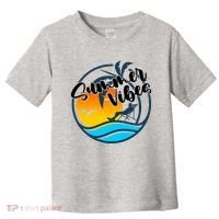 Summer Vibes Sunset Beach Tropical Toddler T-Shirt thumb 0