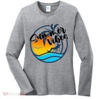 Summer Vibes Sunset Beach Tropical Women's Long Sleeve Shirt thumb 0