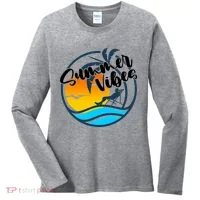 Summer Vibes Sunset Beach Tropical Women's Long Sleeve Shirt thumb 0