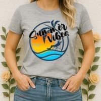 Summer Vibes Sunset Beach Tropical Women's T-Shirt thumb 2
