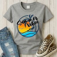 Summer Vibes Sunset Beach Tropical Women's T-Shirt thumb 3