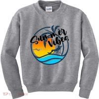 Summer Vibes Sunset Beach Tropical Kids Sweatshirt thumb 0
