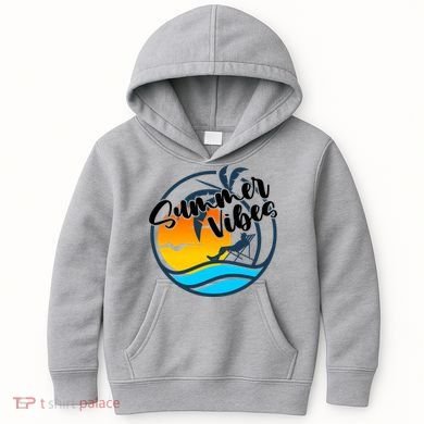 Summer Vibes Sunset Beach Tropical Kids Hoodie