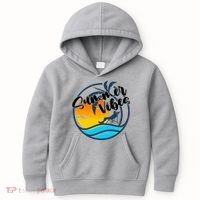 Summer Vibes Sunset Beach Tropical Kids Hoodie thumb 0