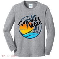 Summer Vibes Sunset Beach Tropical Kids Long Sleeve Shirt thumb 0
