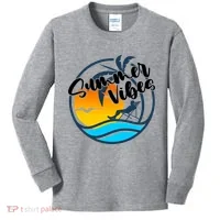 Summer Vibes Sunset Beach Tropical Kids Long Sleeve Shirt thumb 0