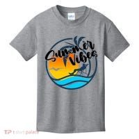 Summer Vibes Sunset Beach Tropical Kids T-Shirt thumb 0