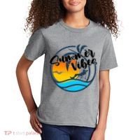 Summer Vibes Sunset Beach Tropical Kids T-Shirt thumb 2