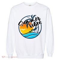 Summer Vibes Sunset Beach Tropical Garment-Dyed Sweatshirt thumb 0