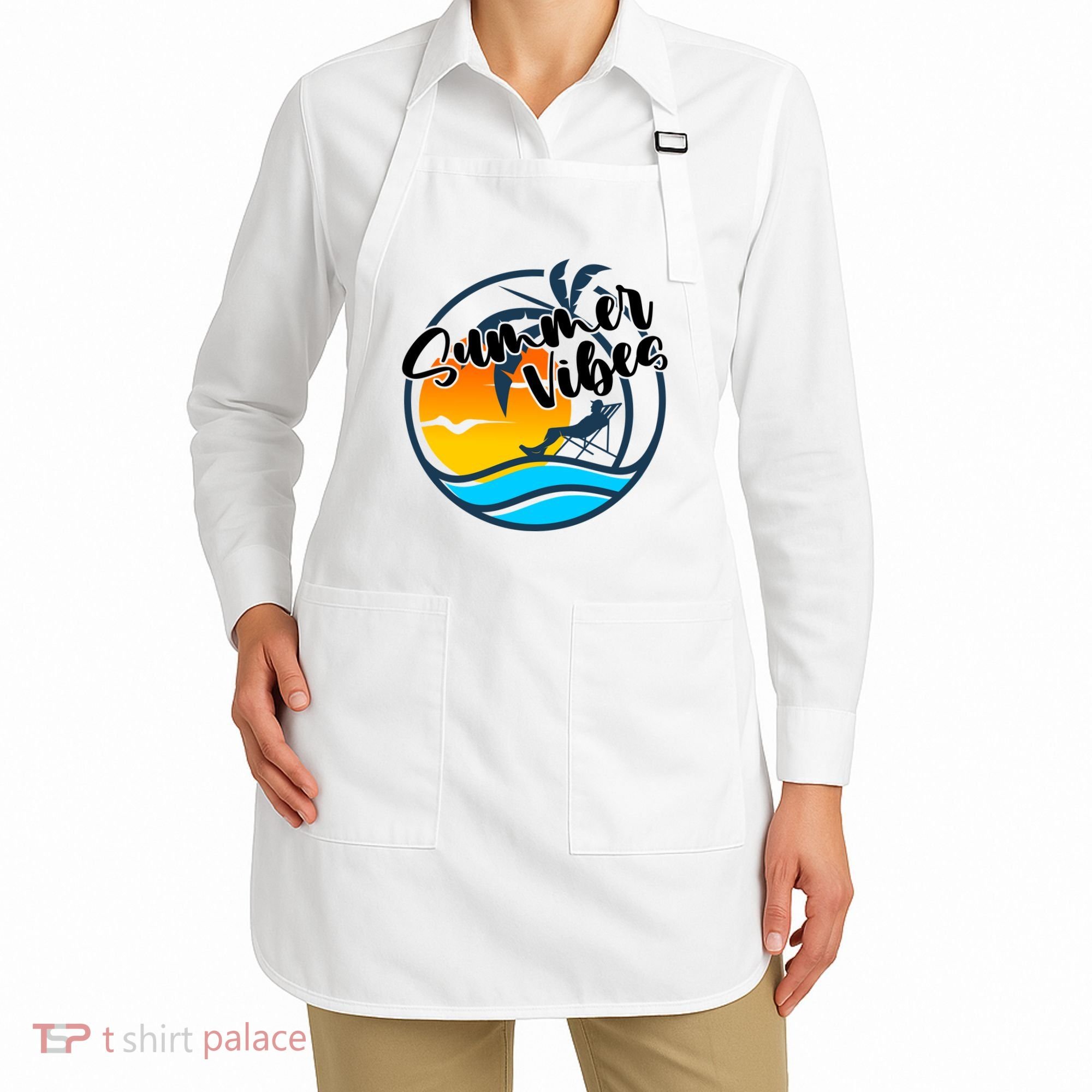 Summer Vibes Sunset Beach Tropical Apron