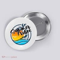 Summer Vibes Sunset Beach Tropical Button thumb 0