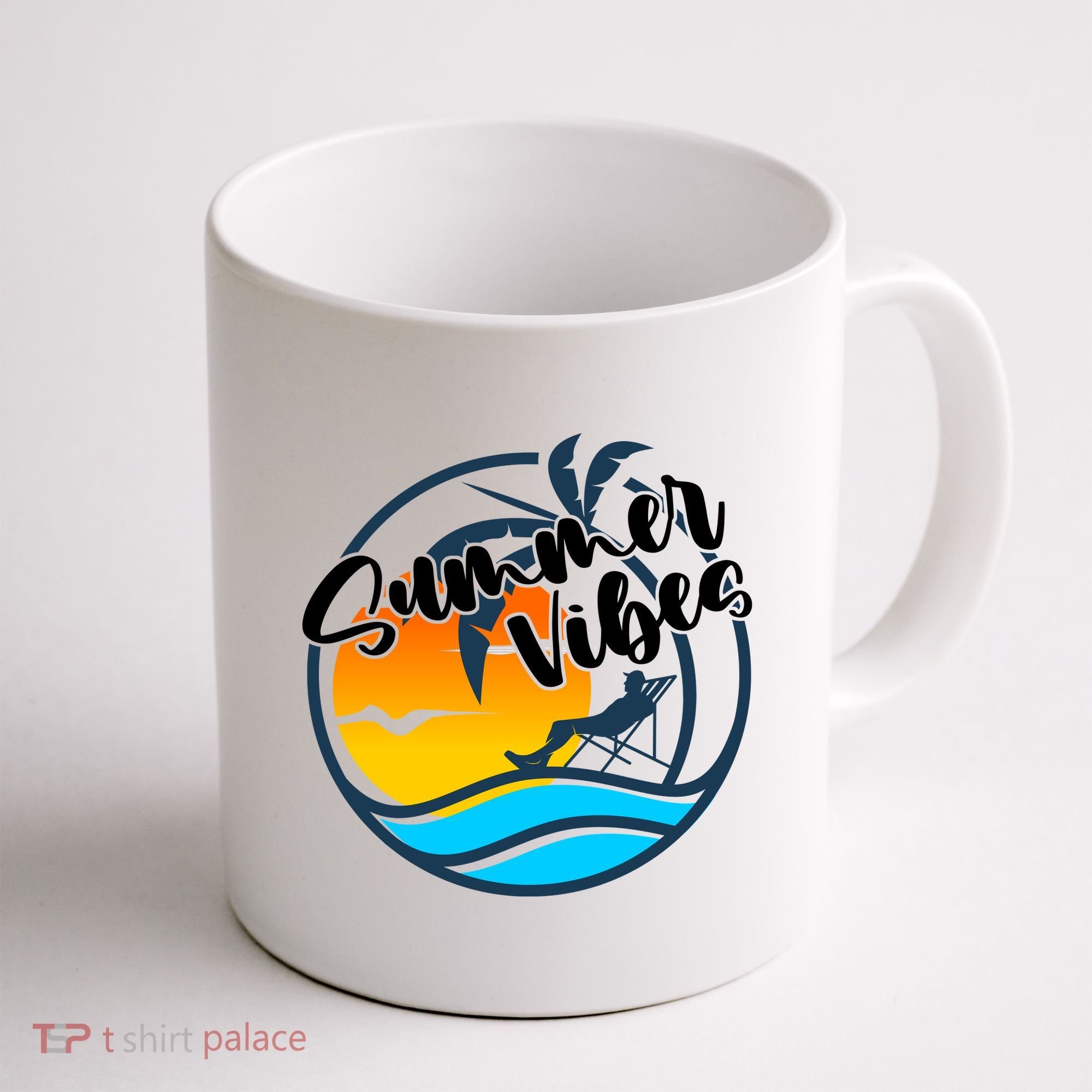 Summer Vibes Sunset Beach Tropical Coffee Mug