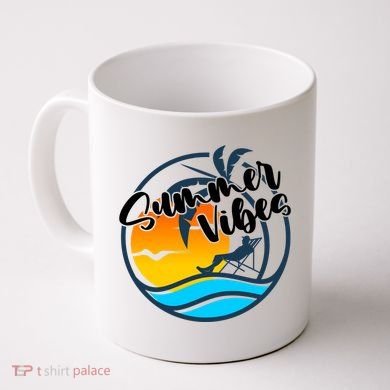 Summer Vibes Sunset Beach Tropical Coffee Mug