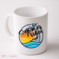 Summer Vibes Sunset Beach Tropical Coffee Mug thumb 0