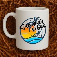 Summer Vibes Sunset Beach Tropical Coffee Mug thumb 2