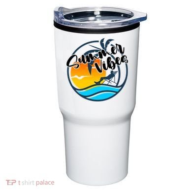 Summer Vibes Sunset Beach Tropical Tumbler