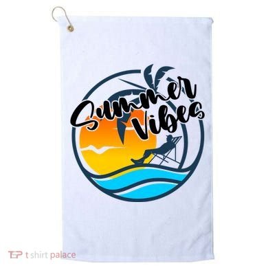 Summer Vibes Sunset Beach Tropical Golf Towel