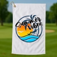 Summer Vibes Sunset Beach Tropical Golf Towel thumb 1