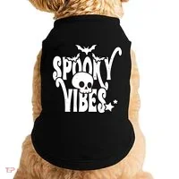Spooky Vibes Skull Halloween Doggie Tank thumb 0