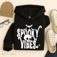 Spooky Vibes Skull Halloween Hoodie thumb 4