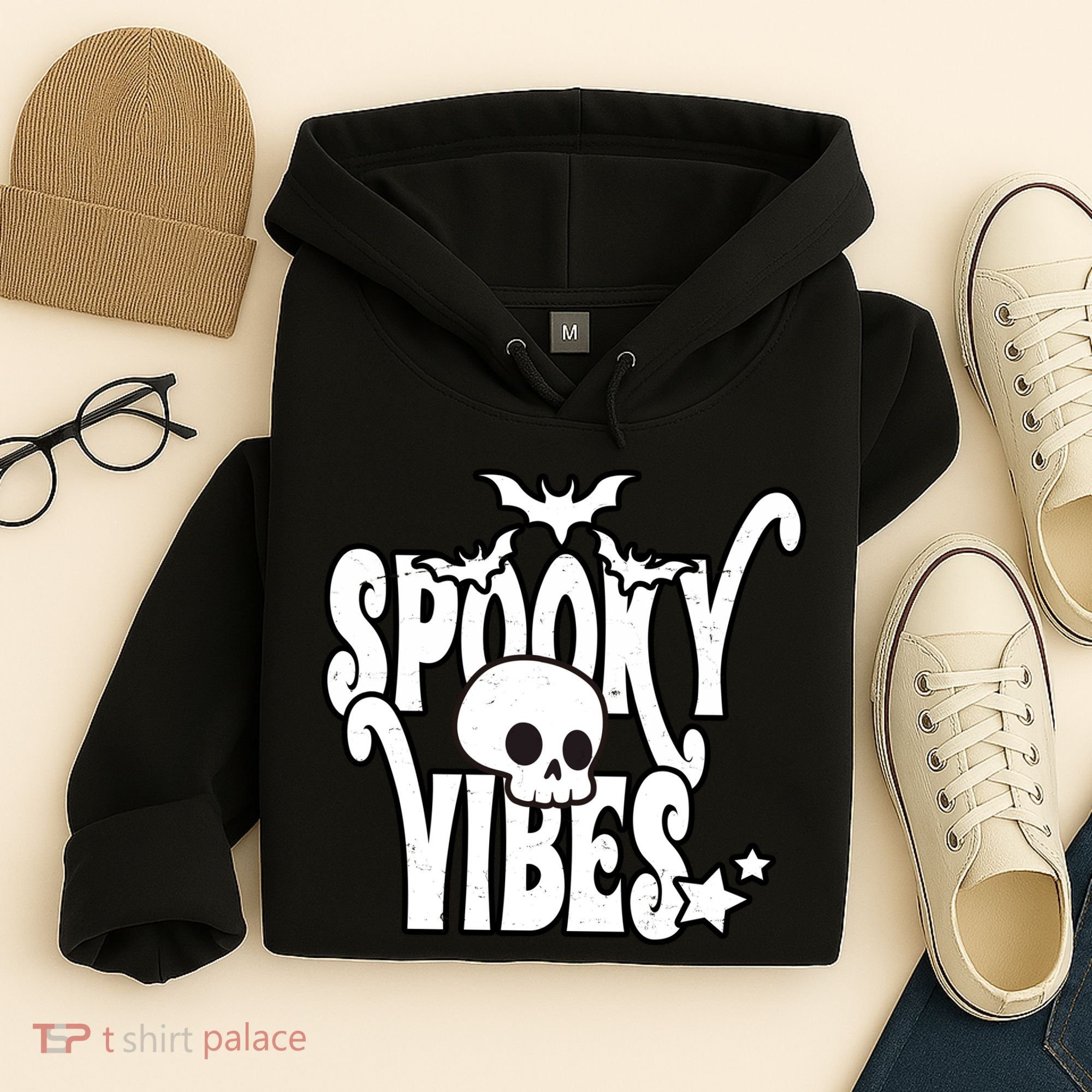Spooky Vibes Skull Halloween Hoodie