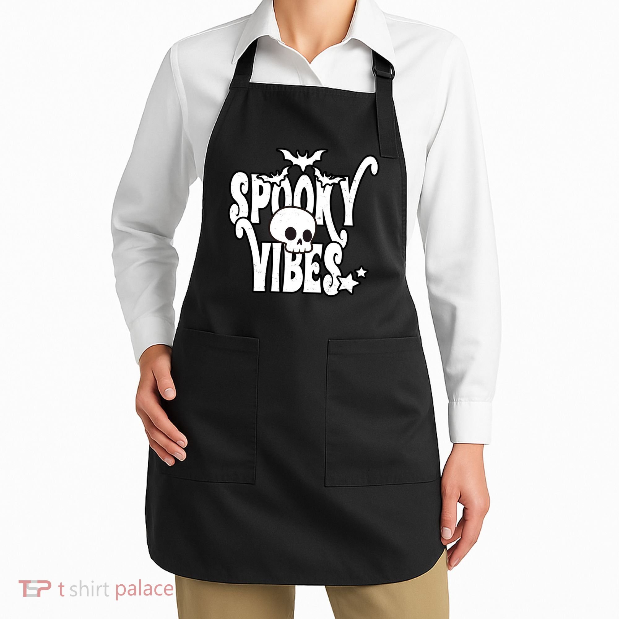 Spooky Vibes Skull Halloween Apron